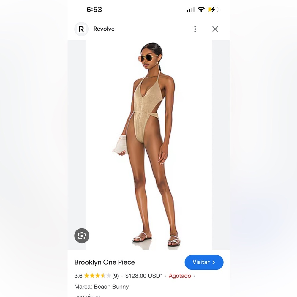 Beach Bunny Gold One Piece Swimsuit
